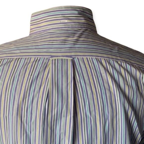 Faconnable Medium Multi Color Stripe Button Front Shirt - Picture 3 of 6